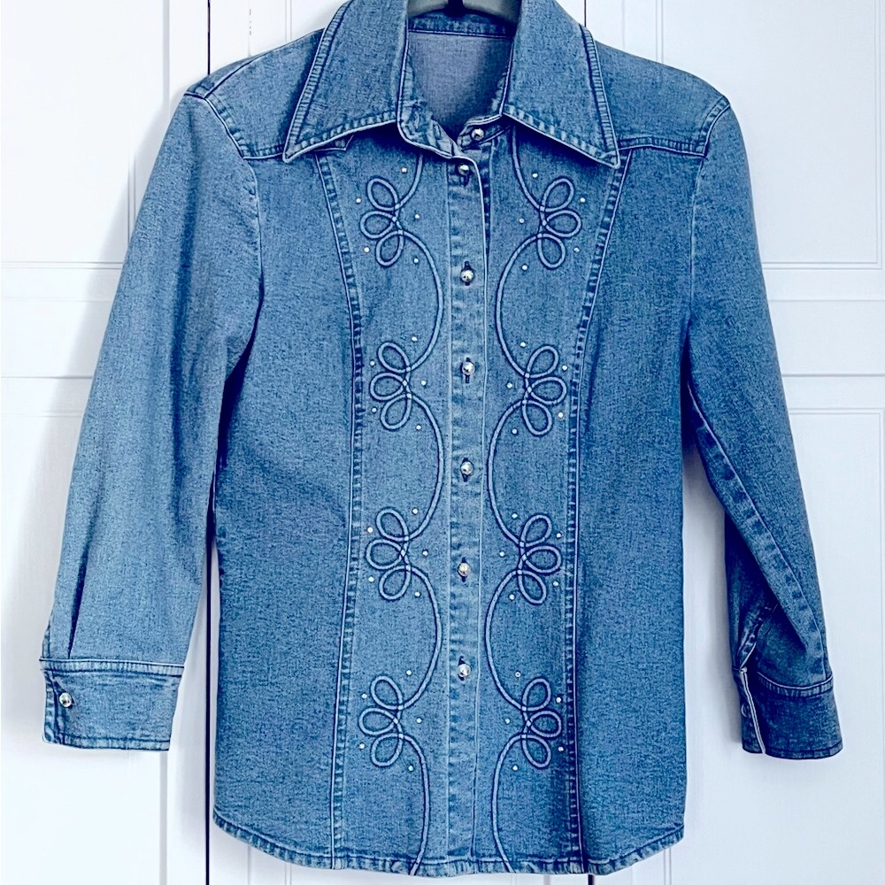 Escada embellished denim shirt